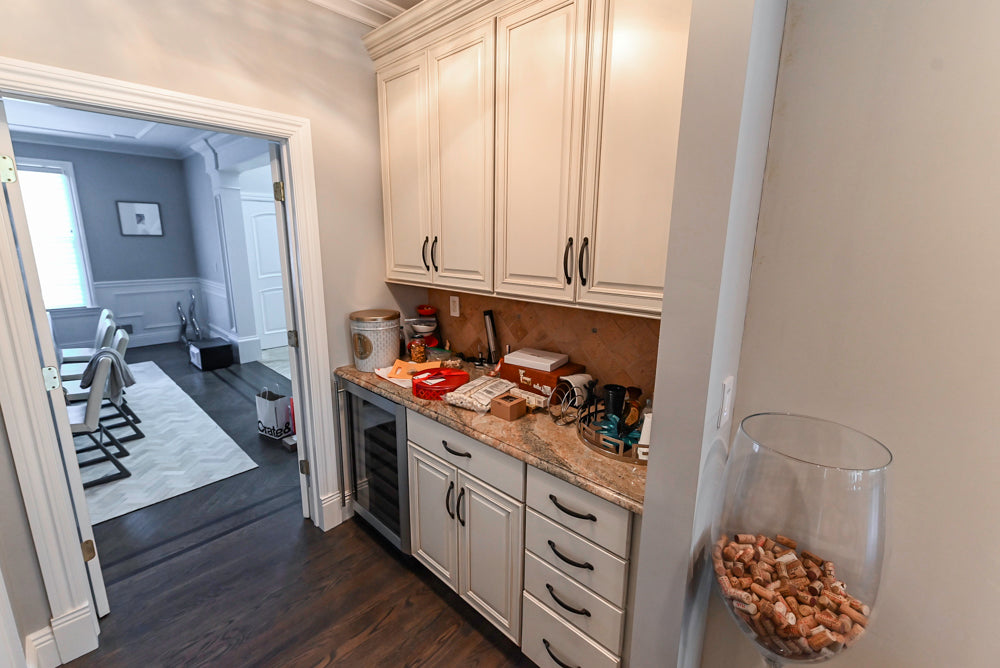 Schrock Traditional Cream Butler's Pantry with Granite Countertops