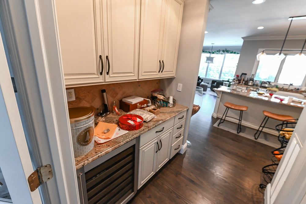 Schrock Traditional Cream Butler's Pantry with Granite Countertops