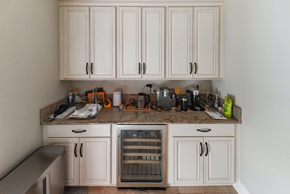 Schrock Traditional Cream Wet Bar with Granite Countertops
