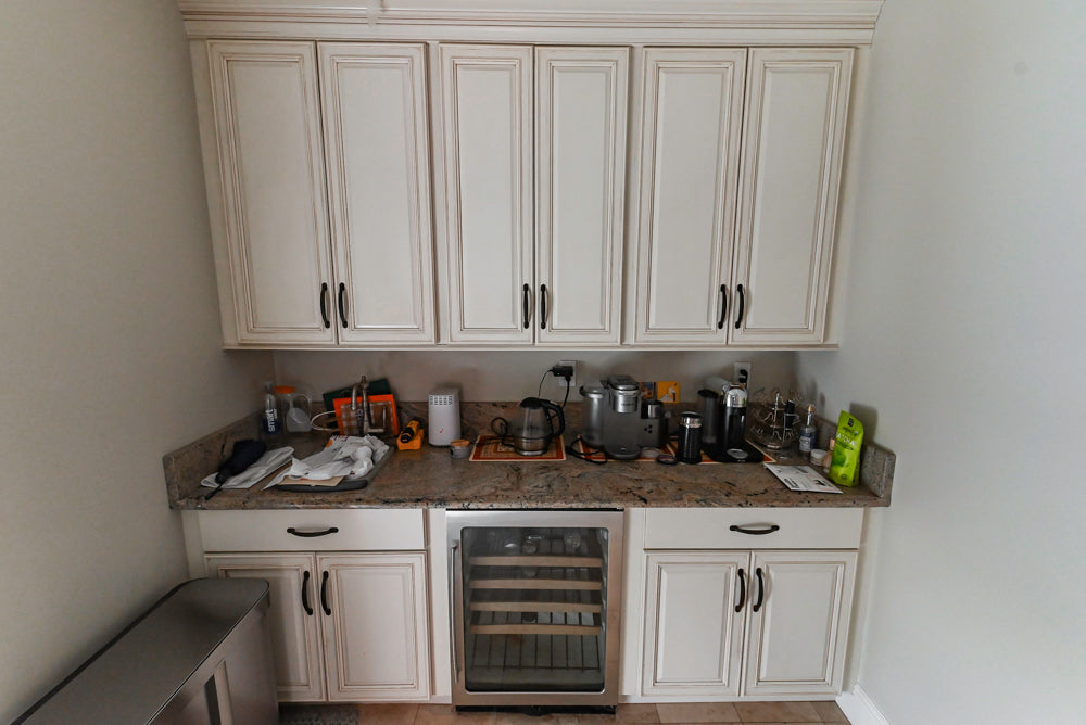 Schrock Traditional Cream Wet Bar with Granite Countertops