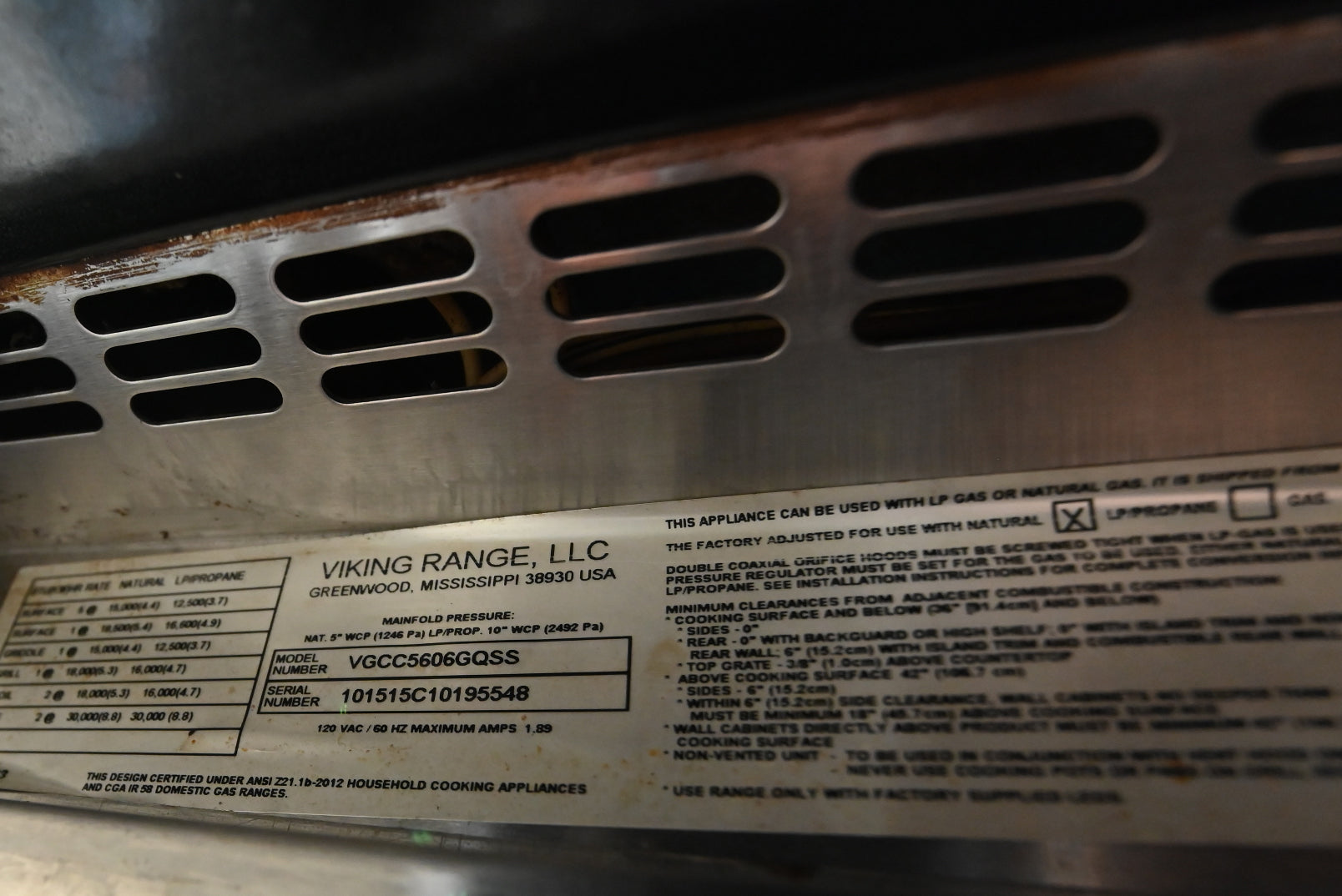 Viking VGCC5606GQSS 60" Stainless Steel Gas Range with Grill and Griddle