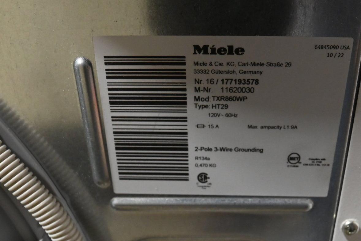 Miele TXR860WP 24" White Front Load Electric Dryer