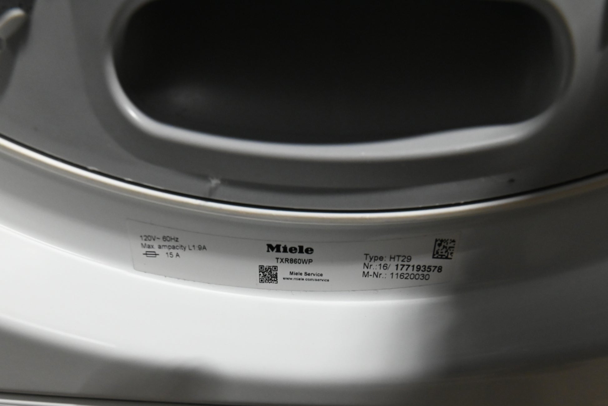 Miele TXR860WP 24" White Front Load Electric Dryer