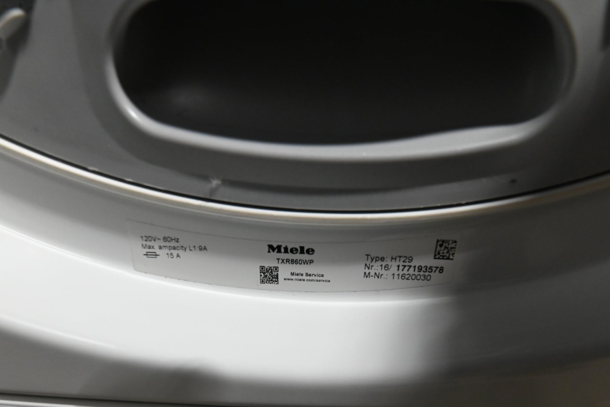 Miele TXR860WP 24" White Front Load Electric Dryer