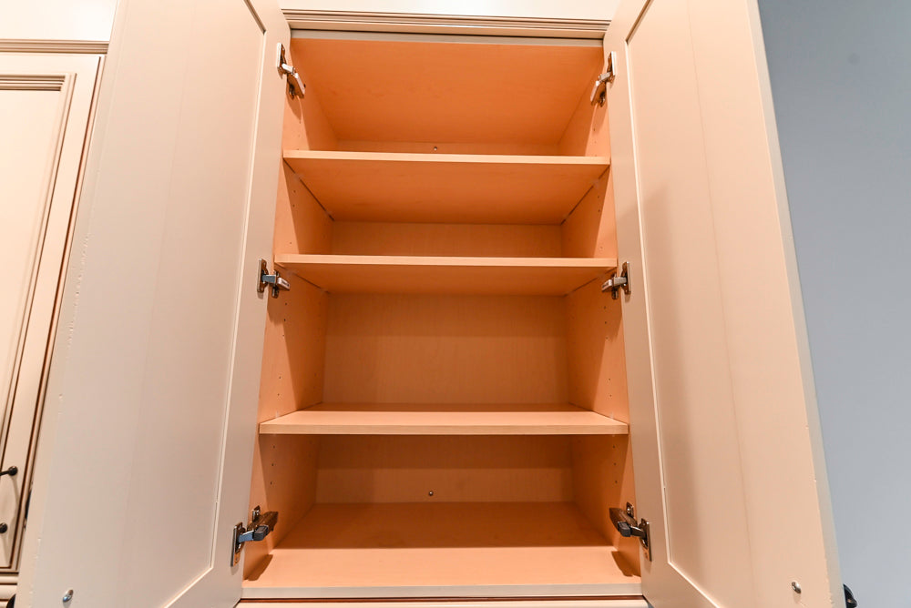 Kitchen Craft Traditional White Kitchen with Island, Granite Countertops & Appliances