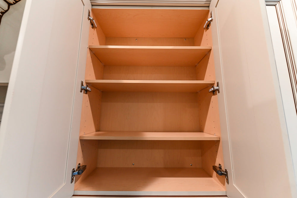 Kitchen Craft Traditional White Kitchen with Island, Granite Countertops & Appliances