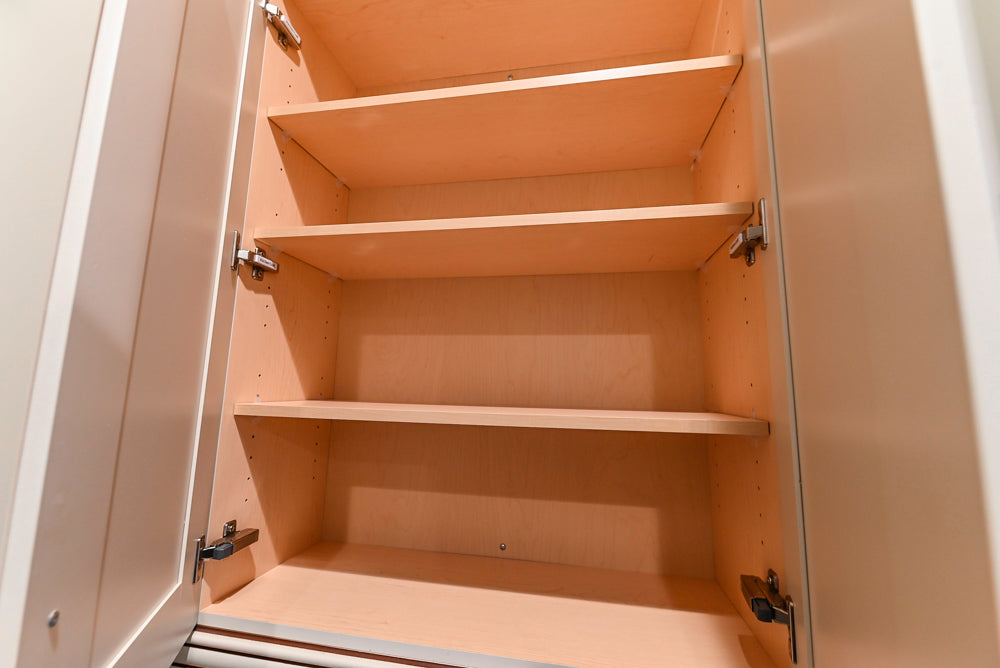 Kitchen Craft Traditional White Kitchen with Island, Granite Countertops & Appliances