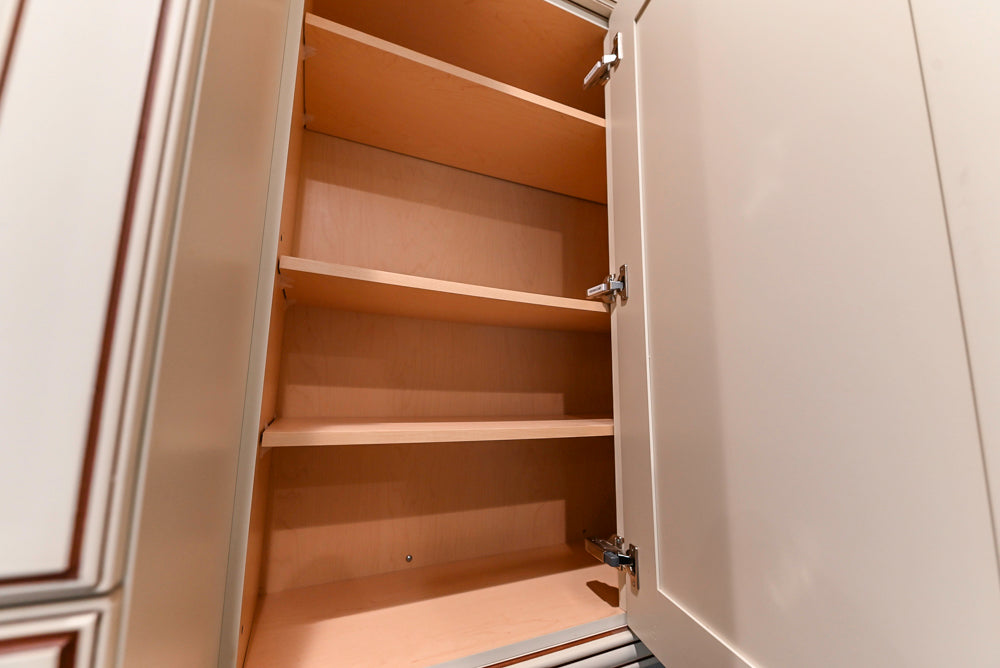 Kitchen Craft Traditional White Kitchen with Island, Granite Countertops & Appliances