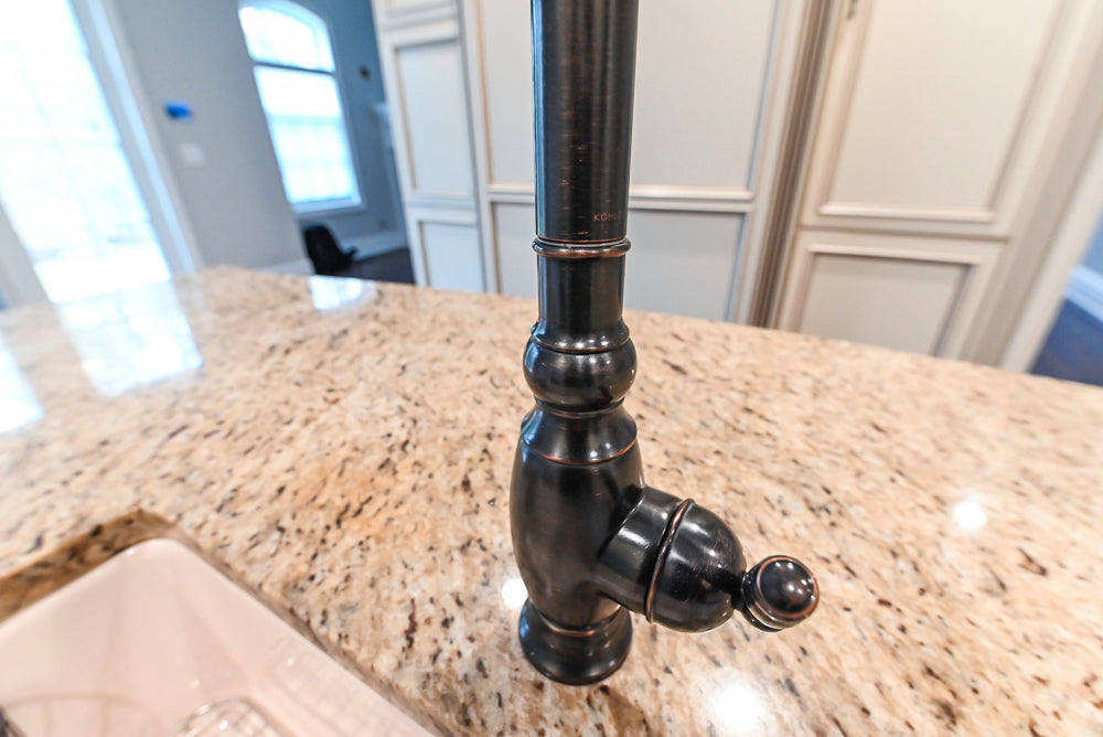 Kitchen Craft Traditional White Kitchen with Island, Granite Countertops & Appliances