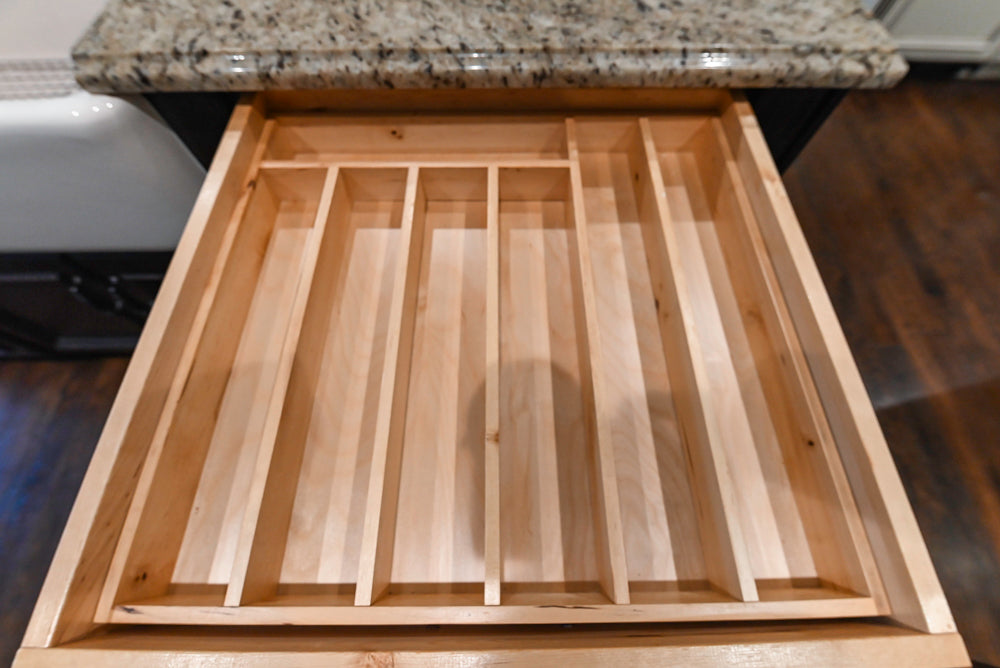 Kitchen Craft Traditional White Kitchen with Island, Granite Countertops & Appliances