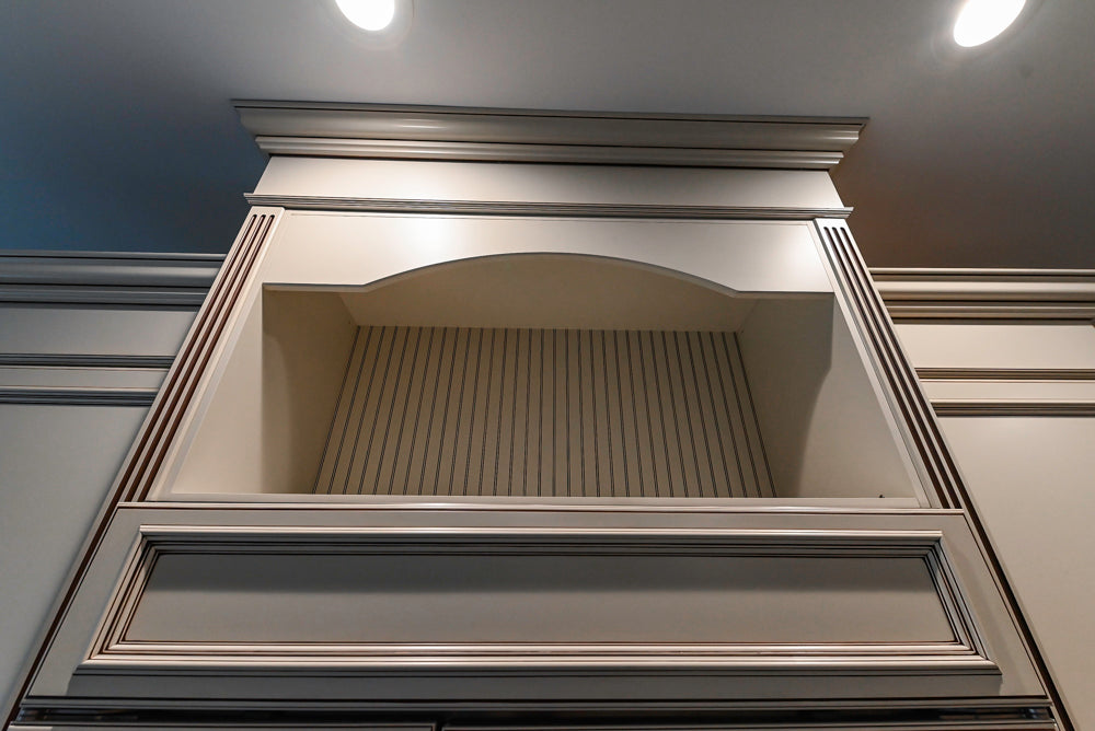 Kitchen Craft Traditional White Kitchen with Island, Granite Countertops & Appliances