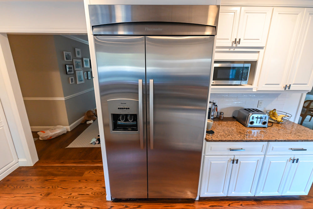Traditional White Kitchen with Desk Area
