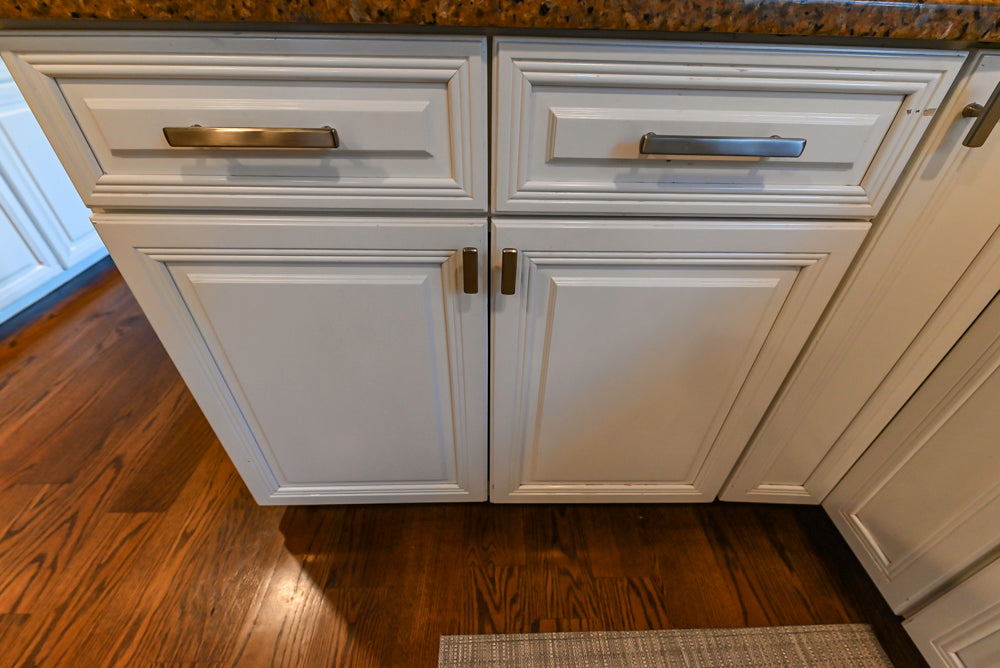 Traditional White Kitchen with Desk Area