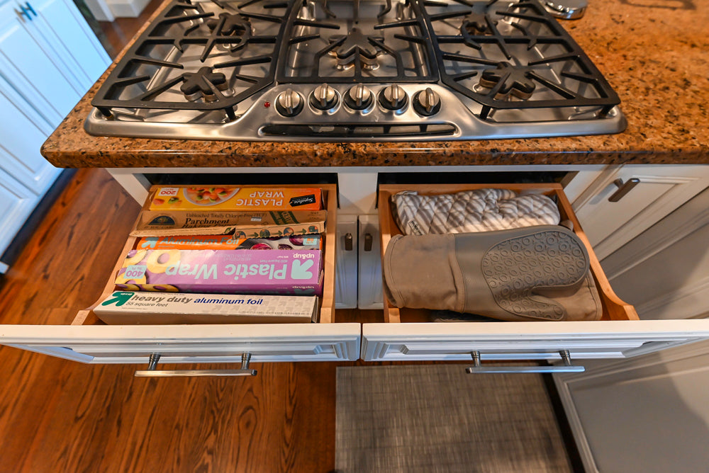 Traditional White Kitchen with Desk Area