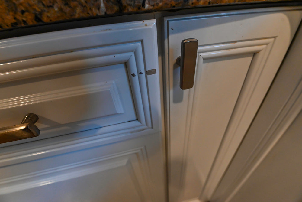 Traditional White Kitchen with Desk Area