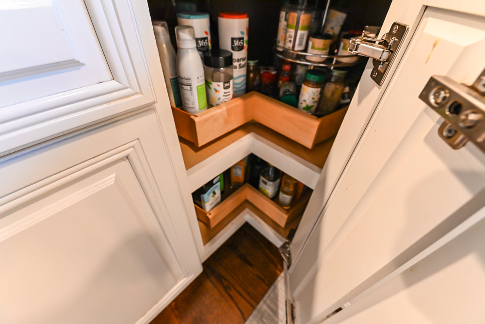 Traditional White Kitchen with Desk Area