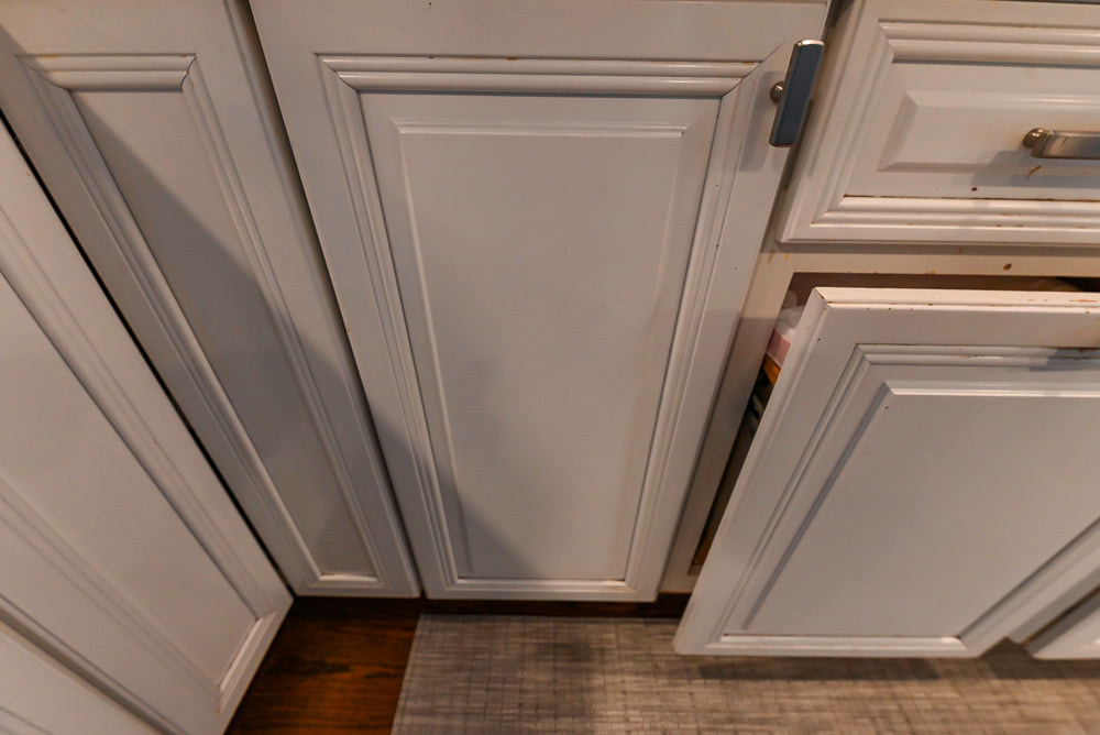 Traditional White Kitchen with Desk Area