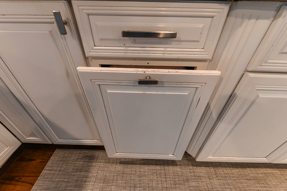 Traditional White Kitchen with Desk Area