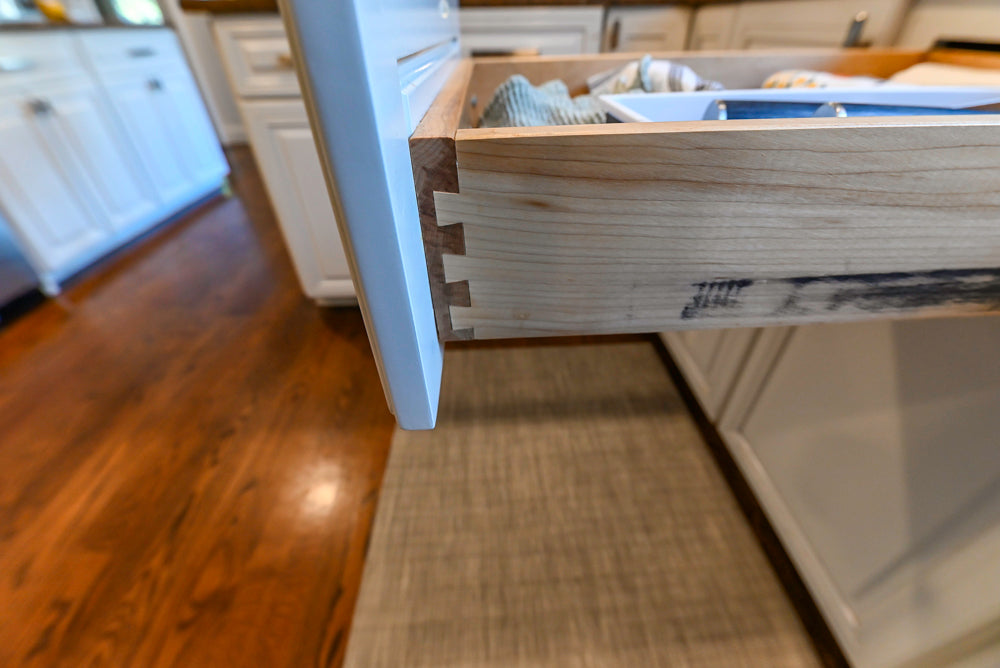 Traditional White Kitchen with Desk Area