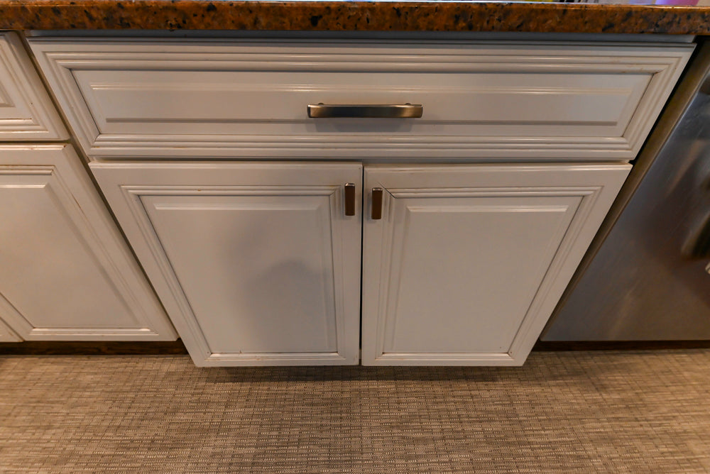 Traditional White Kitchen with Desk Area