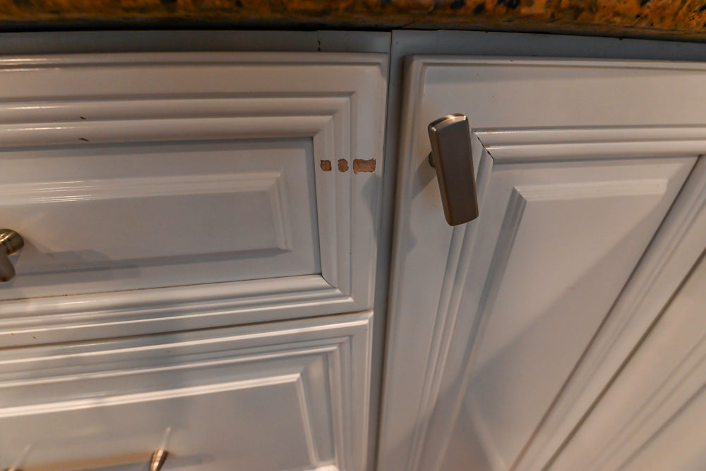 Traditional White Kitchen with Desk Area