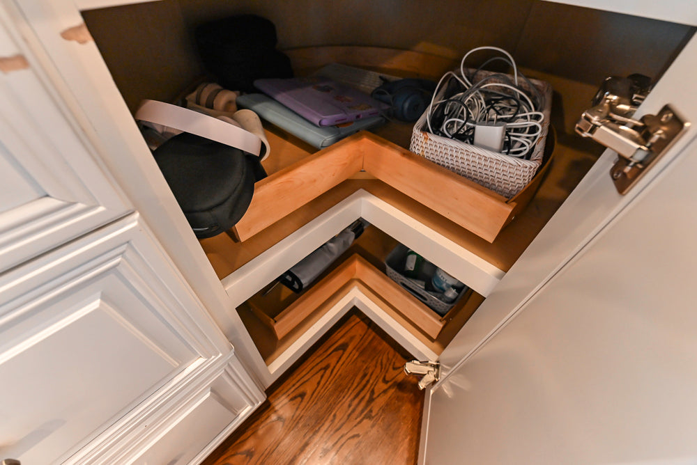 Traditional White Kitchen with Desk Area