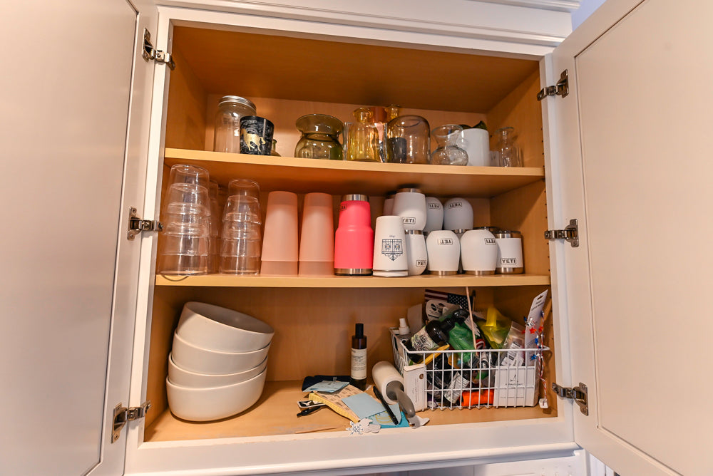 Traditional White Kitchen with Desk Area