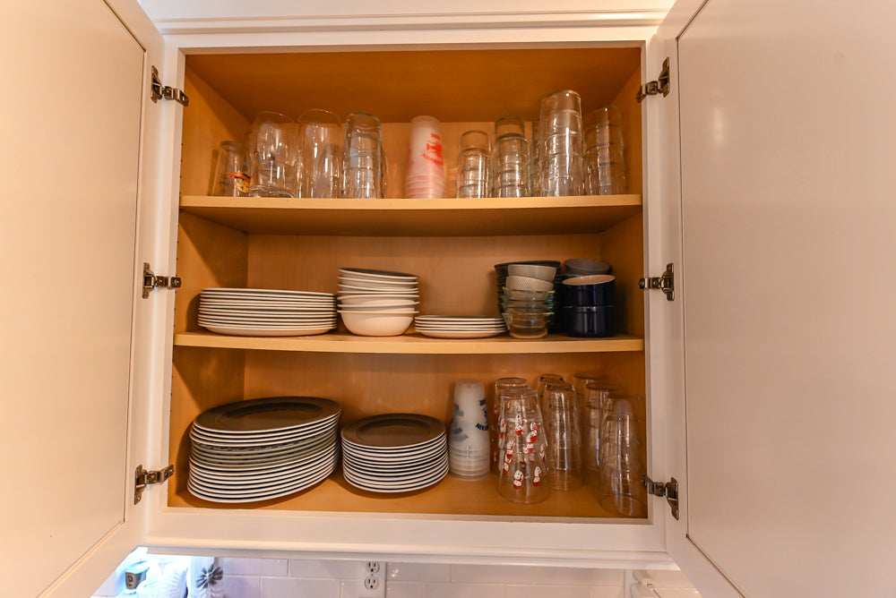 Traditional White Kitchen with Desk Area