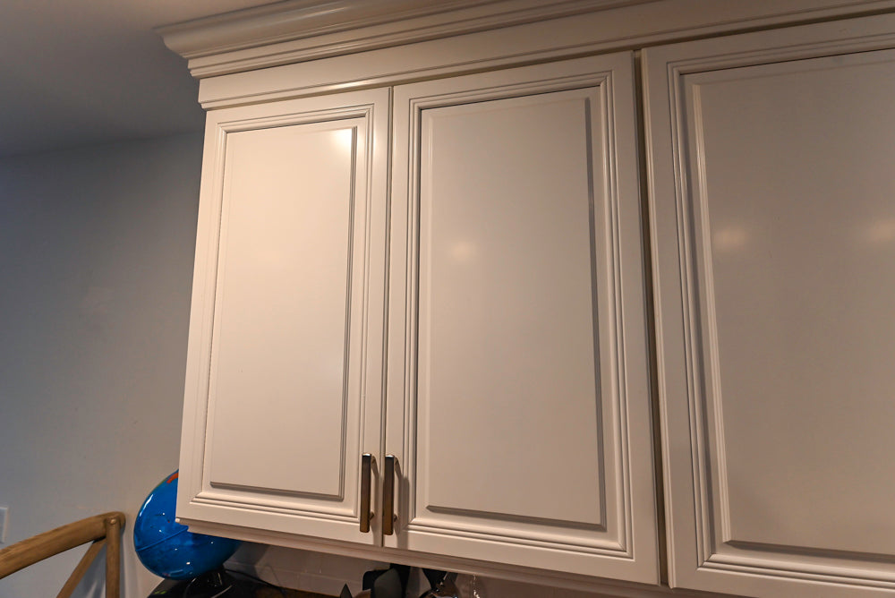 Traditional White Kitchen with Desk Area