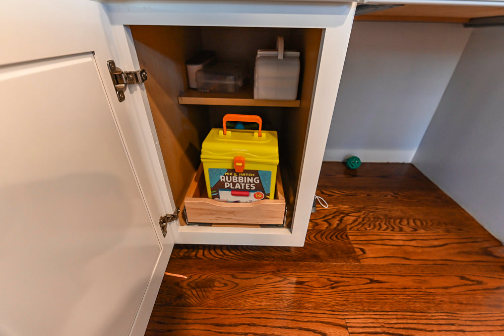 Traditional White Kitchen with Desk Area
