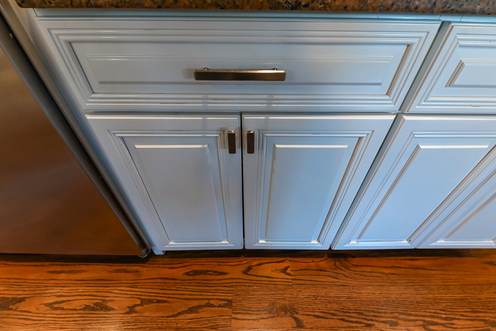 Traditional White Kitchen with Desk Area