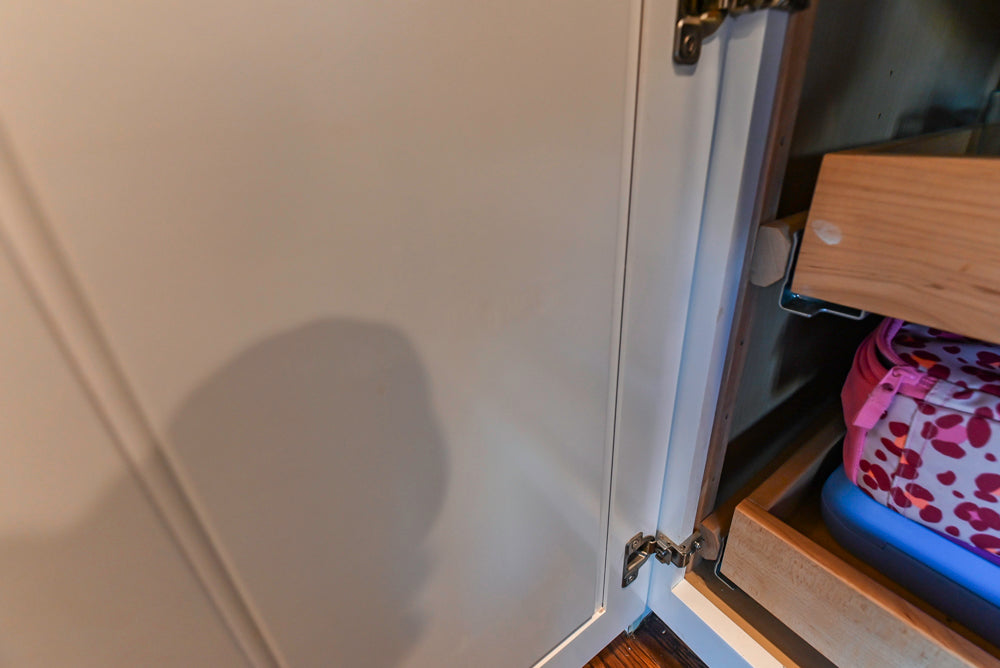 Traditional White Kitchen with Desk Area