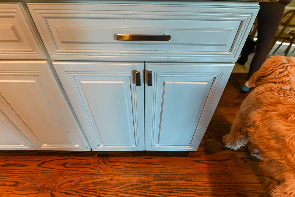 Traditional White Kitchen with Desk Area