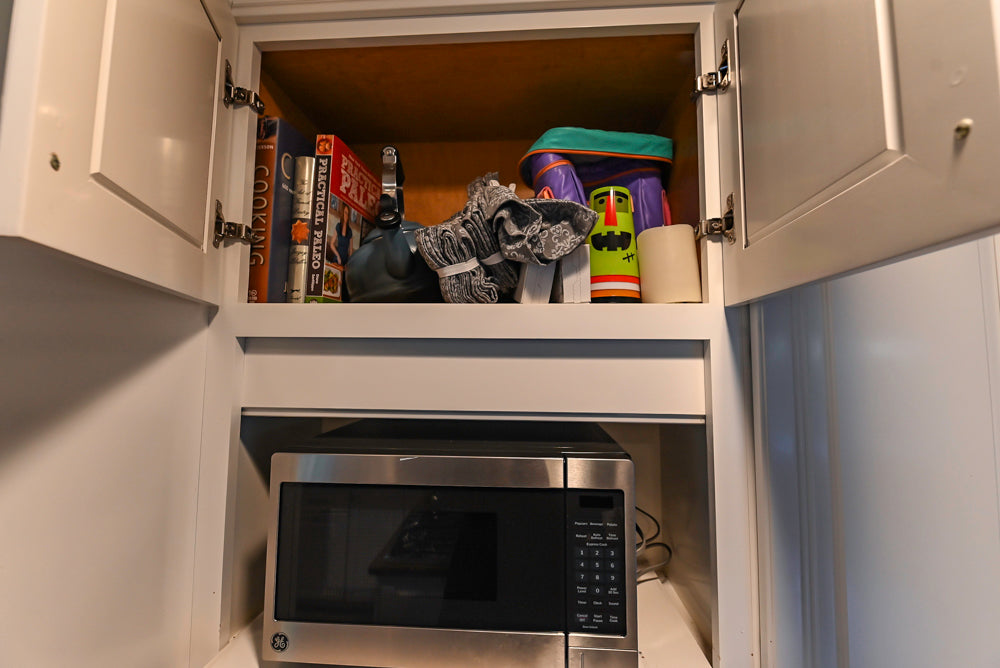 Traditional White Kitchen with Desk Area