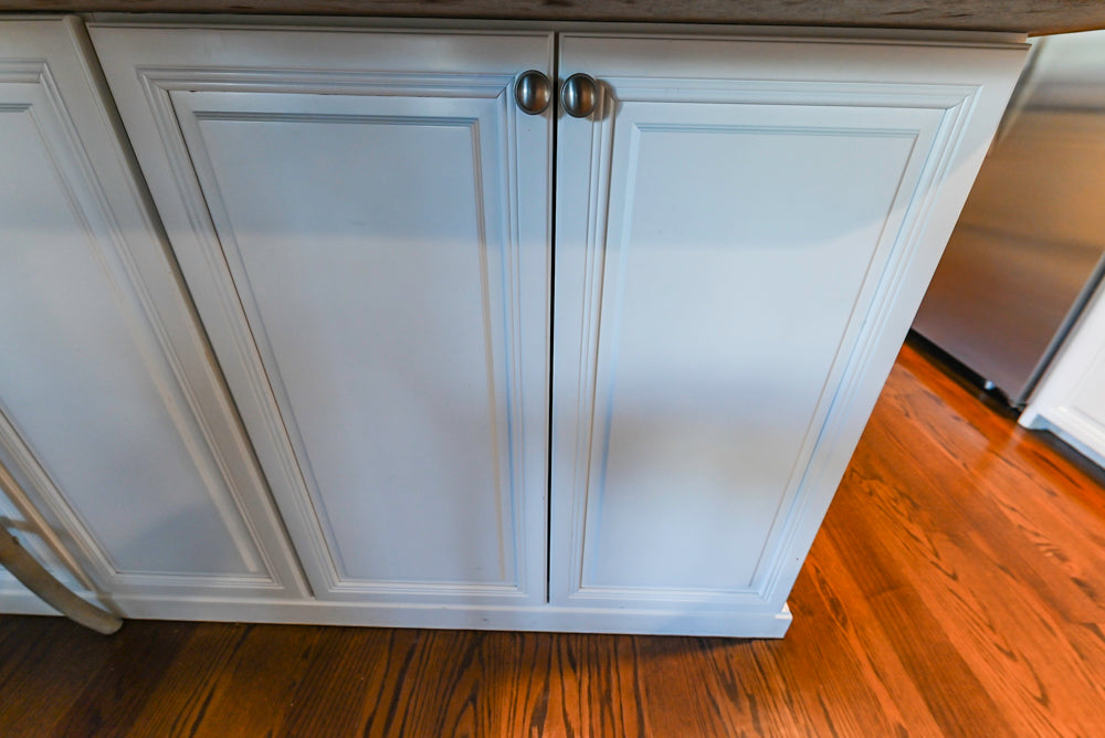 Traditional White Kitchen with Desk Area