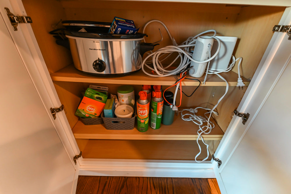 Traditional White Kitchen with Desk Area