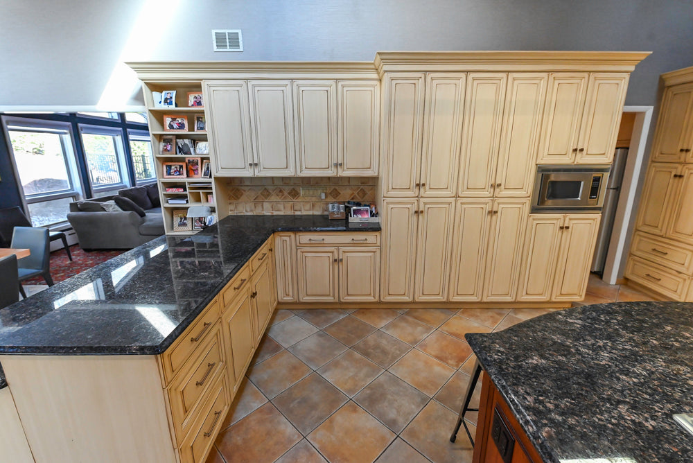 Millbrook Custom Traditional Cream Kitchen with Island, Granite Countertops & Appliances