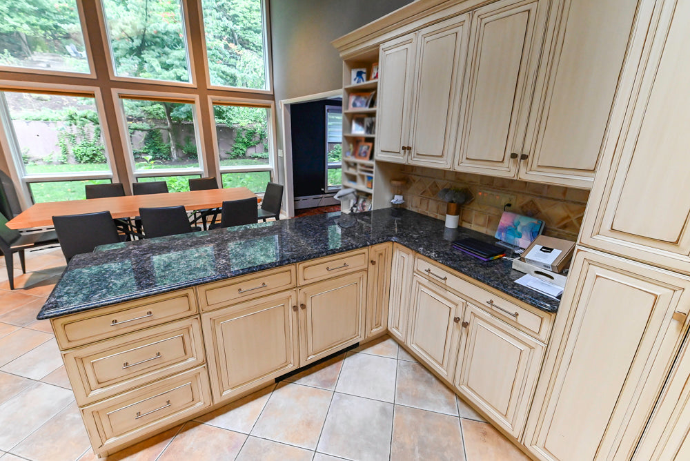 Millbrook Custom Traditional Cream Kitchen with Island, Granite Countertops & Appliances