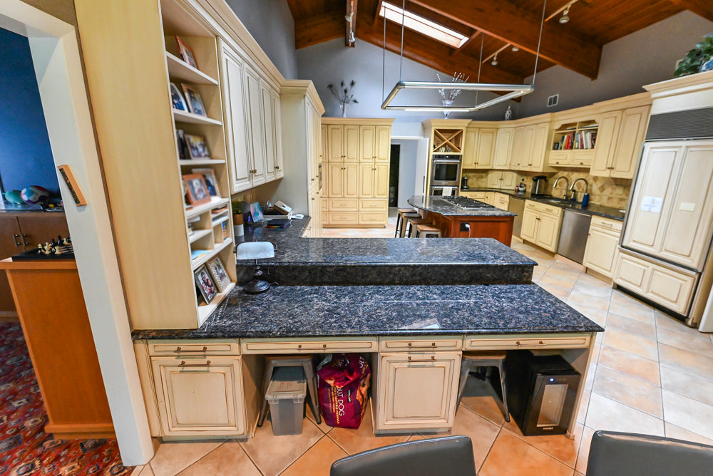 Millbrook Custom Traditional Cream Kitchen with Island, Granite Countertops & Appliances