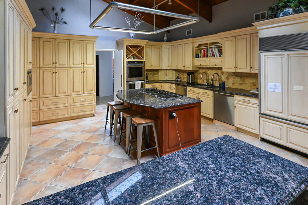 Millbrook Custom Traditional Cream Kitchen with Island, Granite Countertops & Appliances