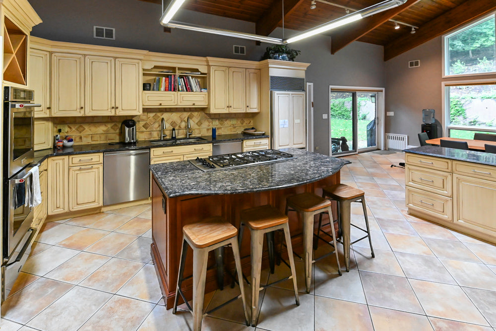 Millbrook Custom Traditional Cream Kitchen with Island, Granite Countertops & Appliances