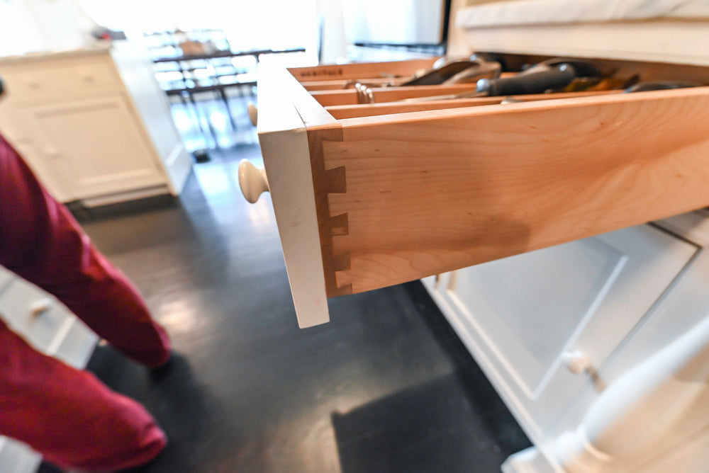 Heritage Traditional Creamy White Kitchen with Island, Marble Countertops and Appliances