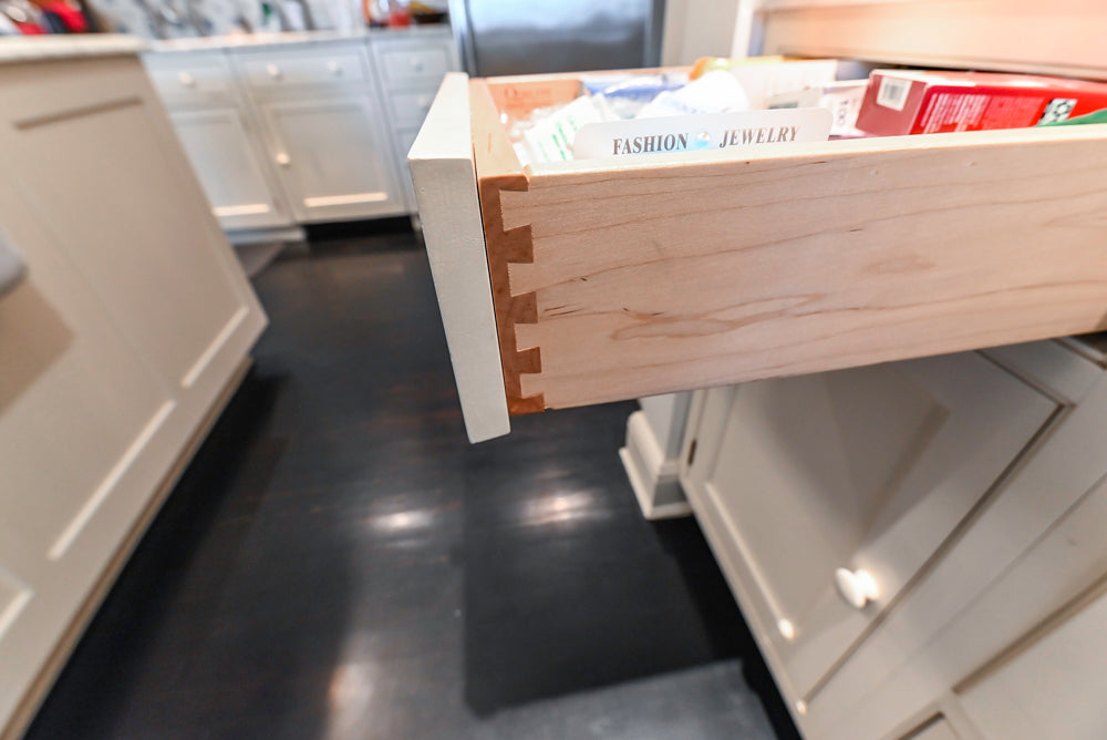 Heritage Traditional Creamy White Kitchen with Island, Marble Countertops and Appliances