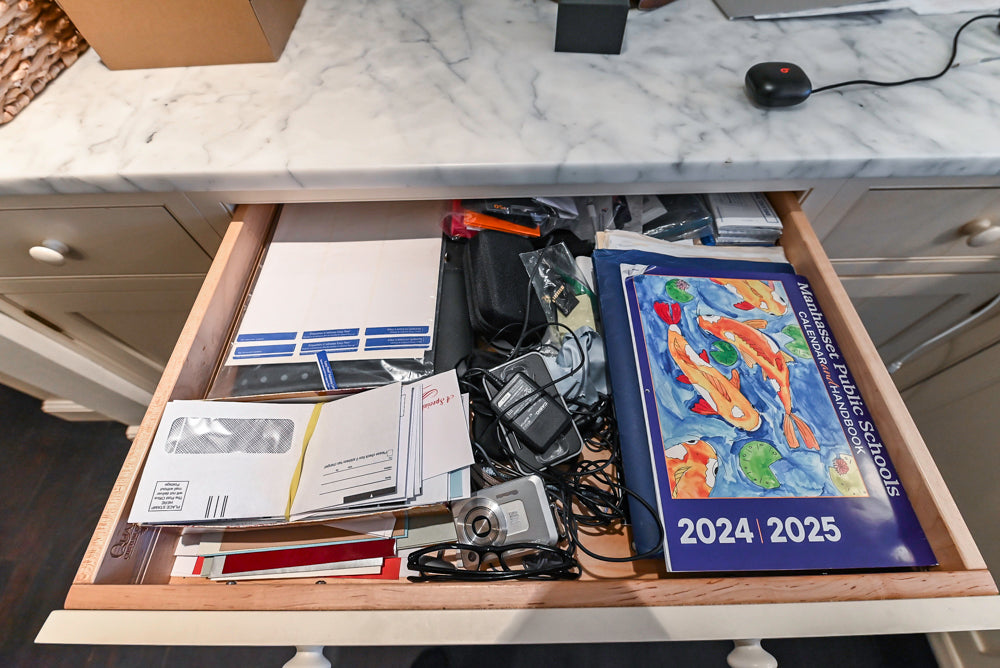 Heritage Traditional Creamy White Kitchen with Island, Marble Countertops and Appliances