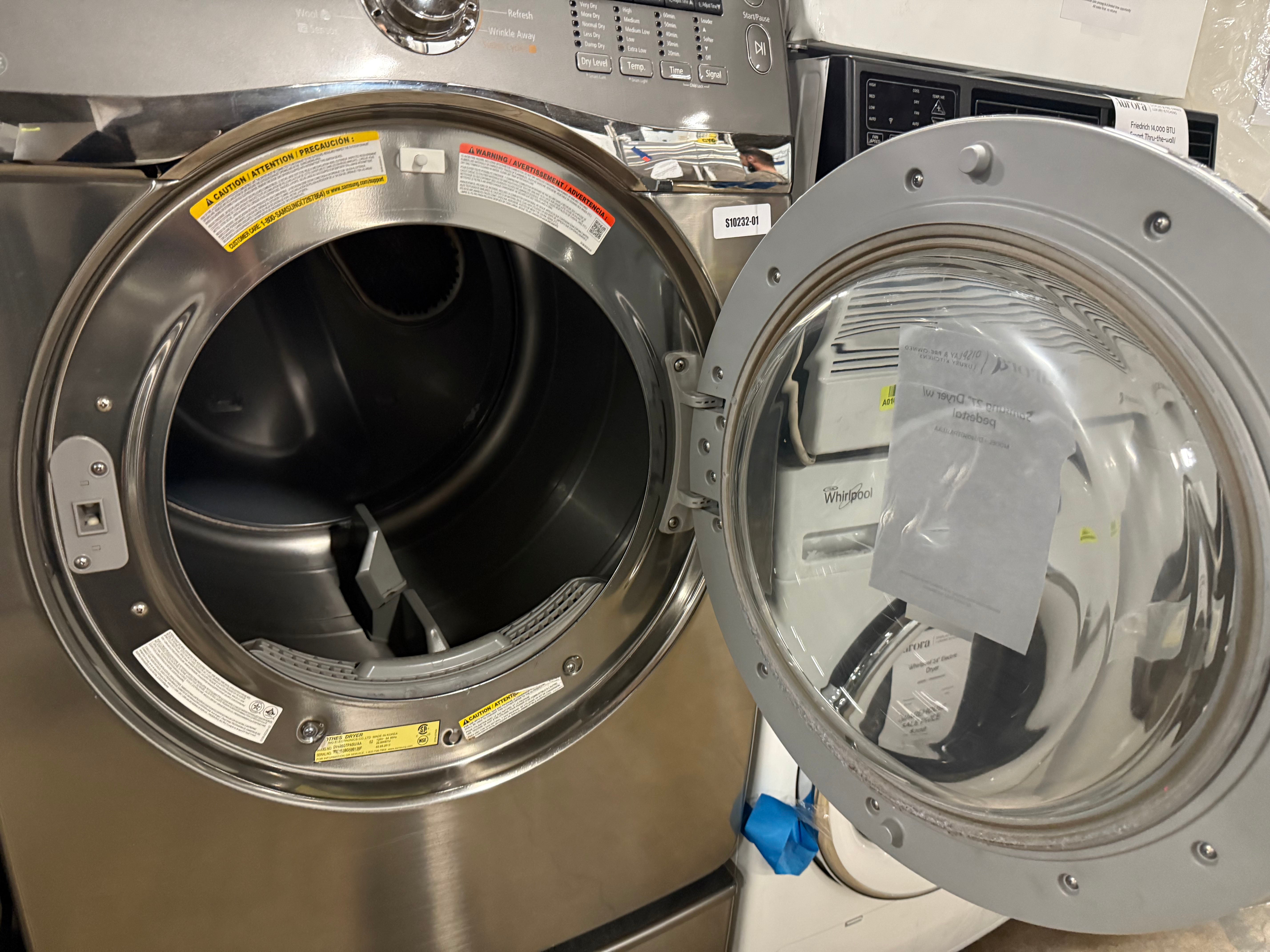 Samsung DV405GTPASU 27" Platinum Gas Dryer with Pedestal