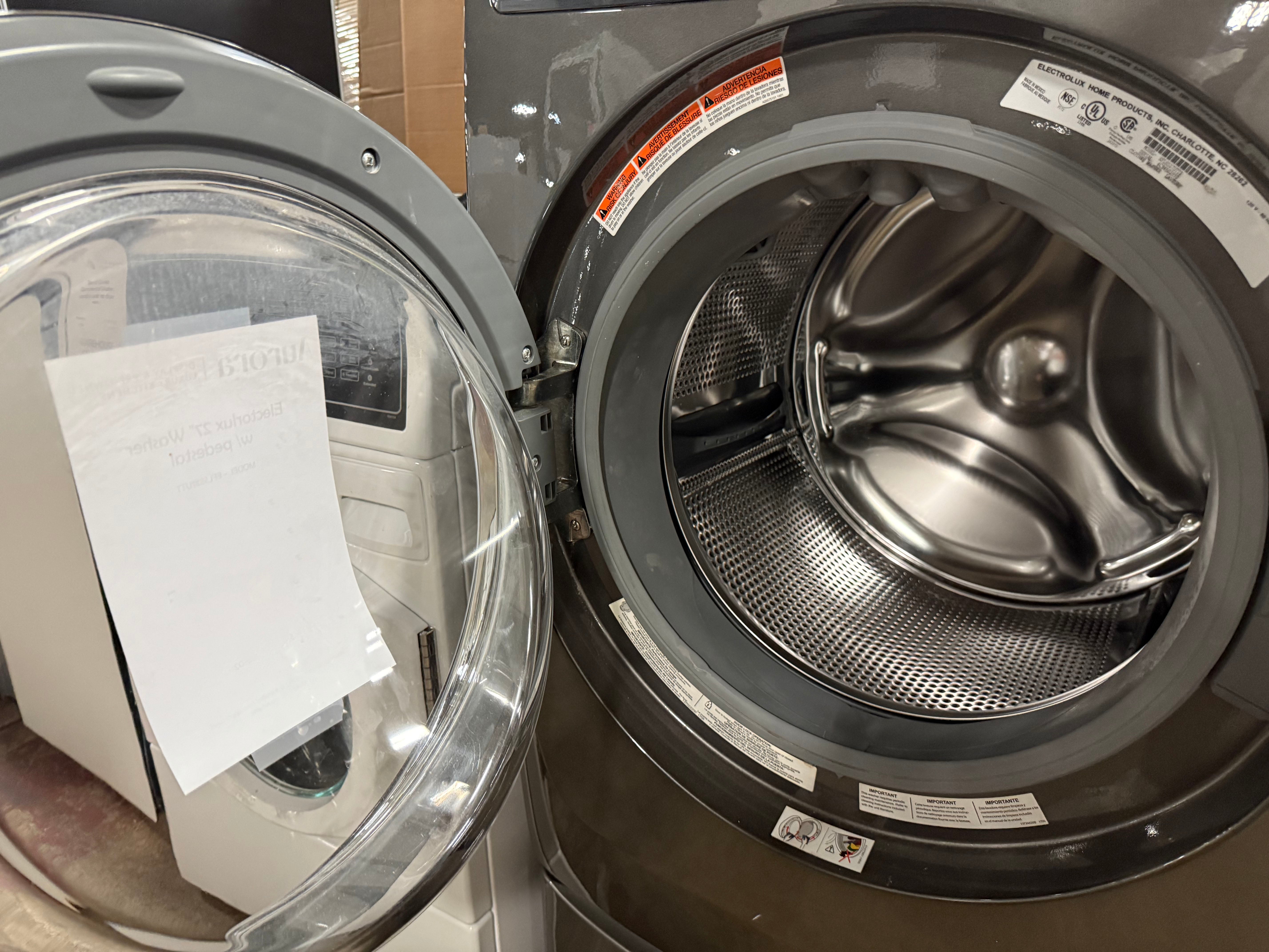 Electrolux EFLS527UTT 27" Titanium Front Load Washer with Pedestal