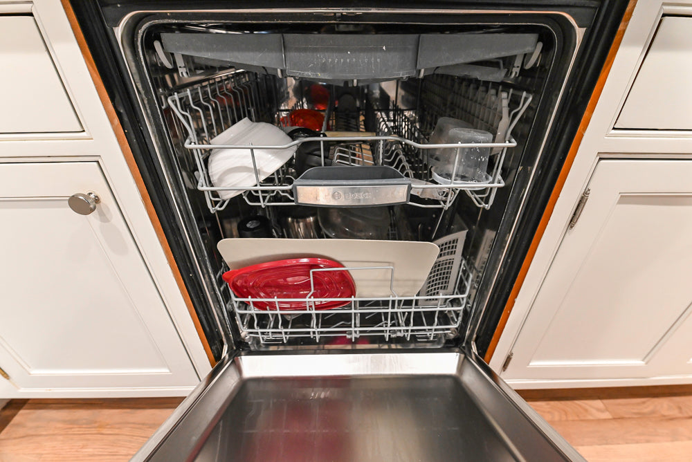 Traditional White Kitchen with Marble Top Island and Appliances
