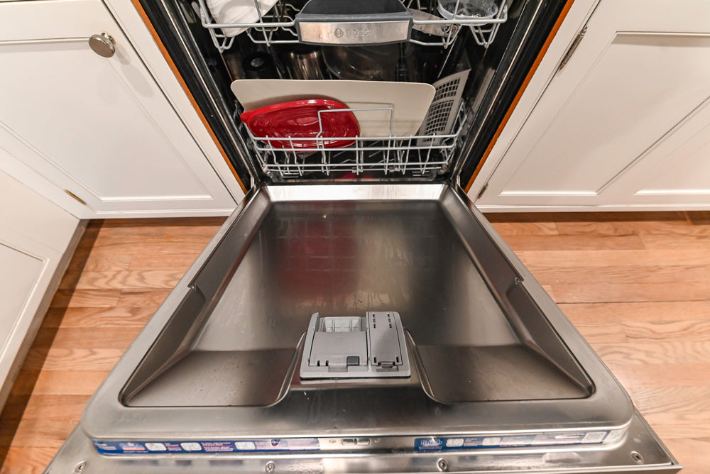 Traditional White Kitchen with Marble Top Island and Appliances