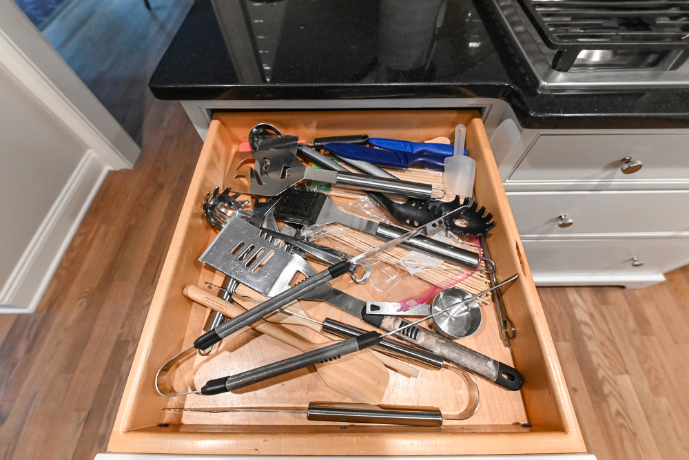 Traditional White Kitchen with Marble Top Island and Appliances