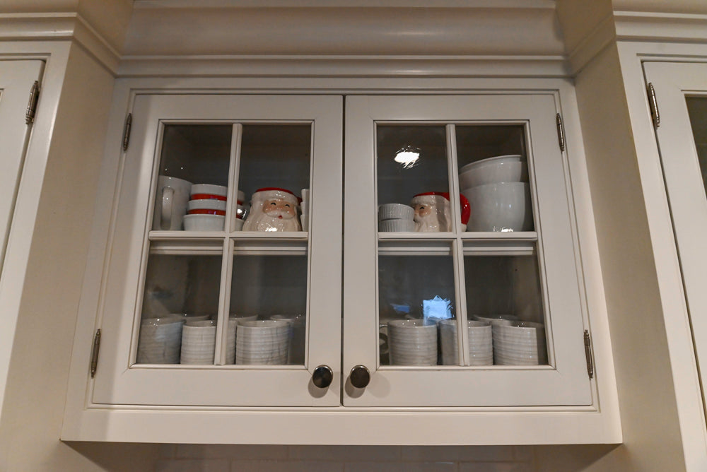 Traditional White Kitchen with Marble Top Island and Appliances